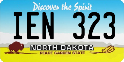 ND license plate IEN323