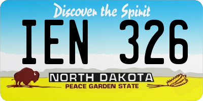 ND license plate IEN326