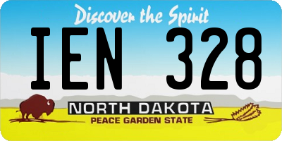 ND license plate IEN328