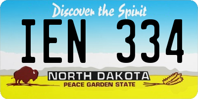 ND license plate IEN334
