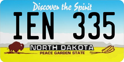 ND license plate IEN335