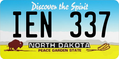 ND license plate IEN337