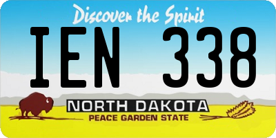 ND license plate IEN338