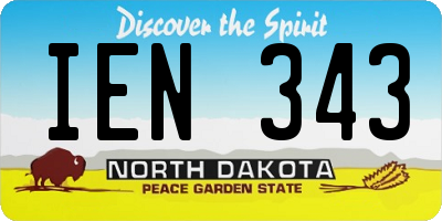 ND license plate IEN343
