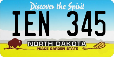 ND license plate IEN345