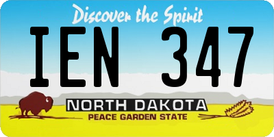 ND license plate IEN347