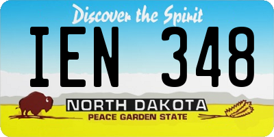 ND license plate IEN348