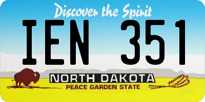 ND license plate IEN351