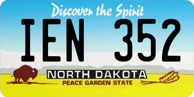 ND license plate IEN352