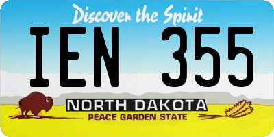 ND license plate IEN355