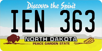 ND license plate IEN363