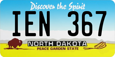 ND license plate IEN367