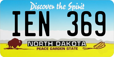 ND license plate IEN369