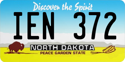 ND license plate IEN372