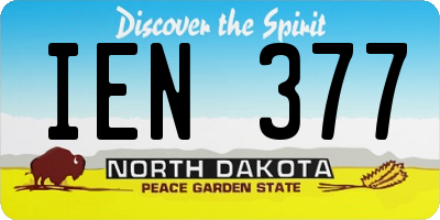 ND license plate IEN377