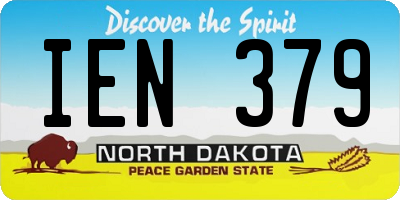 ND license plate IEN379