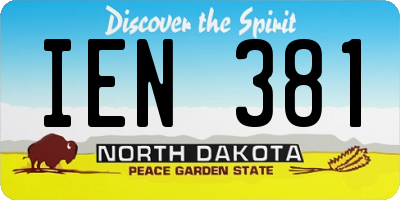 ND license plate IEN381