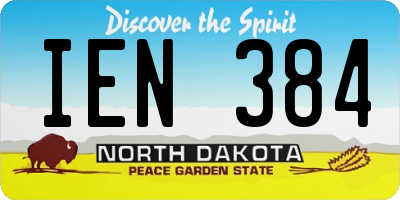 ND license plate IEN384