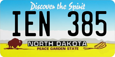 ND license plate IEN385