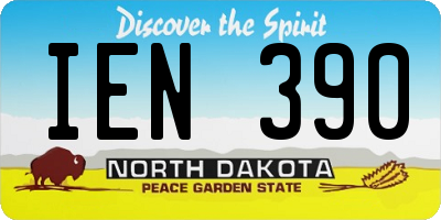 ND license plate IEN390