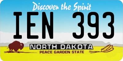 ND license plate IEN393
