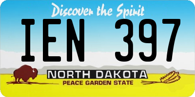 ND license plate IEN397