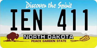 ND license plate IEN411