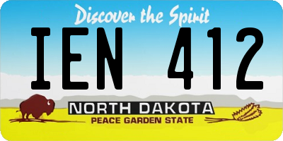 ND license plate IEN412