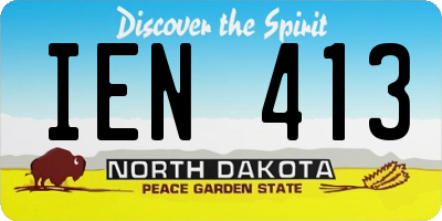 ND license plate IEN413