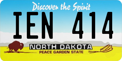ND license plate IEN414