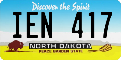 ND license plate IEN417