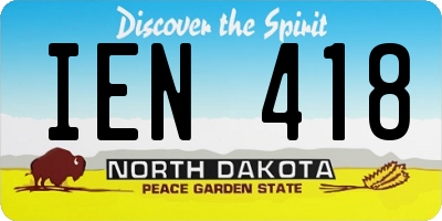 ND license plate IEN418