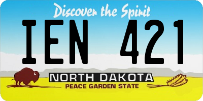 ND license plate IEN421