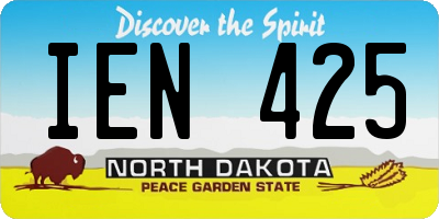 ND license plate IEN425