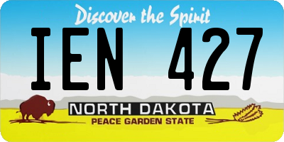 ND license plate IEN427