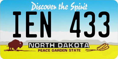 ND license plate IEN433