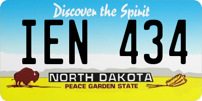 ND license plate IEN434