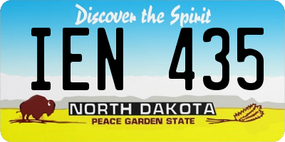 ND license plate IEN435