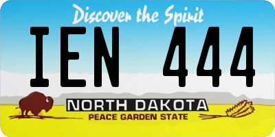 ND license plate IEN444