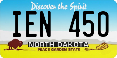 ND license plate IEN450