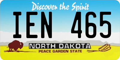ND license plate IEN465