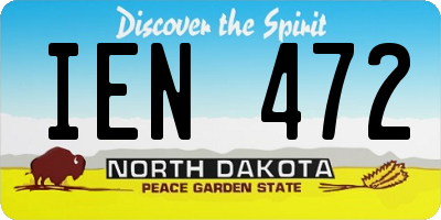 ND license plate IEN472