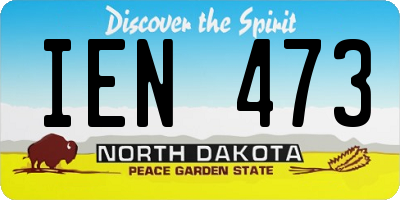 ND license plate IEN473