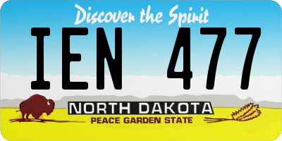 ND license plate IEN477