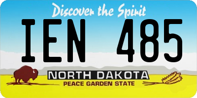ND license plate IEN485