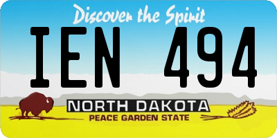 ND license plate IEN494