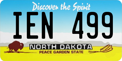 ND license plate IEN499