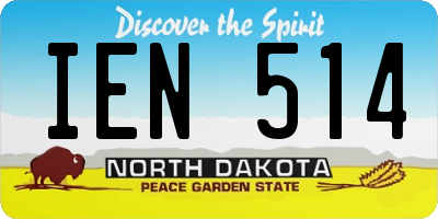 ND license plate IEN514