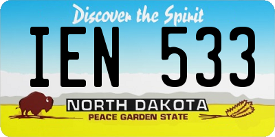 ND license plate IEN533