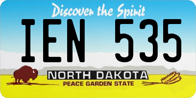 ND license plate IEN535